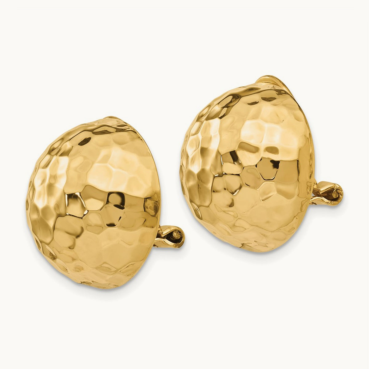 Omega Clip Hammered Non-pierced Earrings — 18mm
