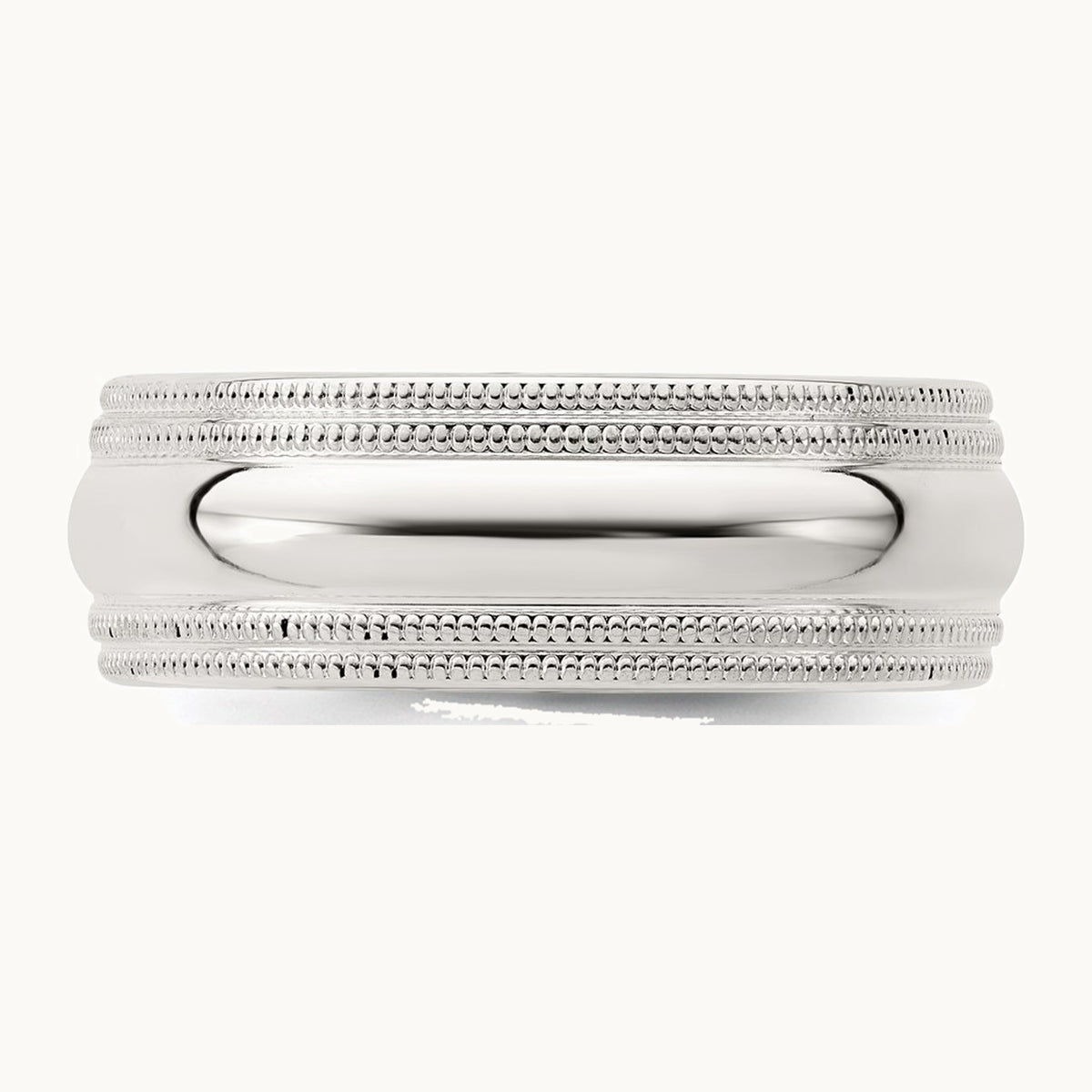 Sterling Silver 7mm Comfort Fit Double Milgrain Band
