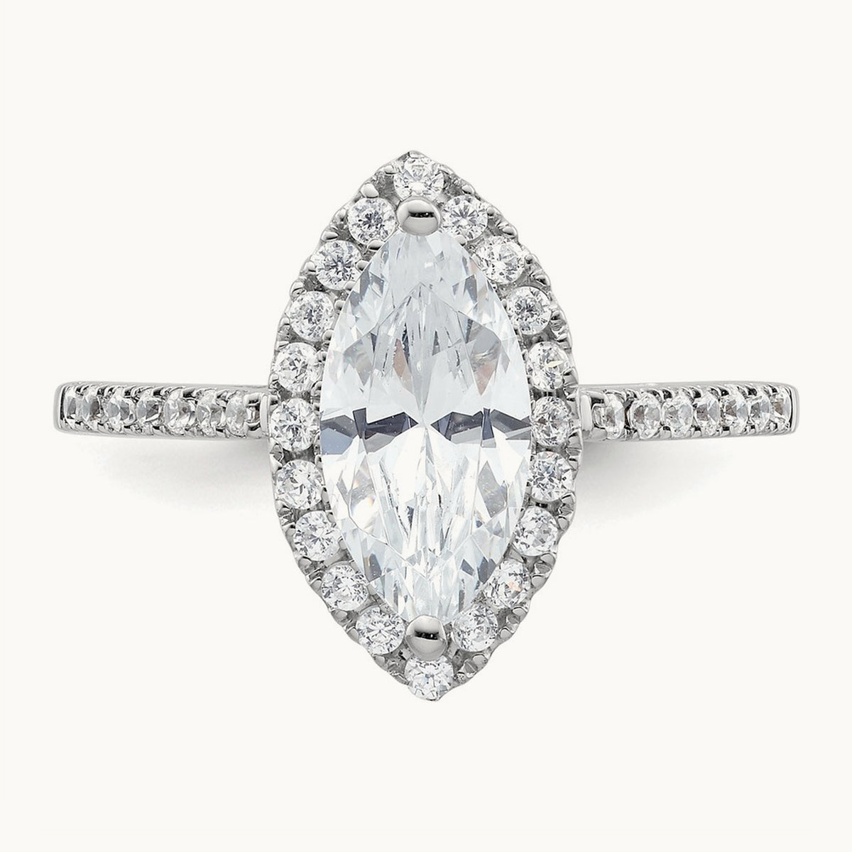 Marquise Halo Semi-Mount Engagement Ring, 0.25 ct tw — 1/3 ct, 14K Two-Tone