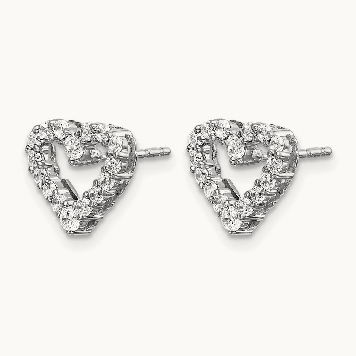Heart Post Earrings, 0.50 ct tw Lab-Grown Diamond