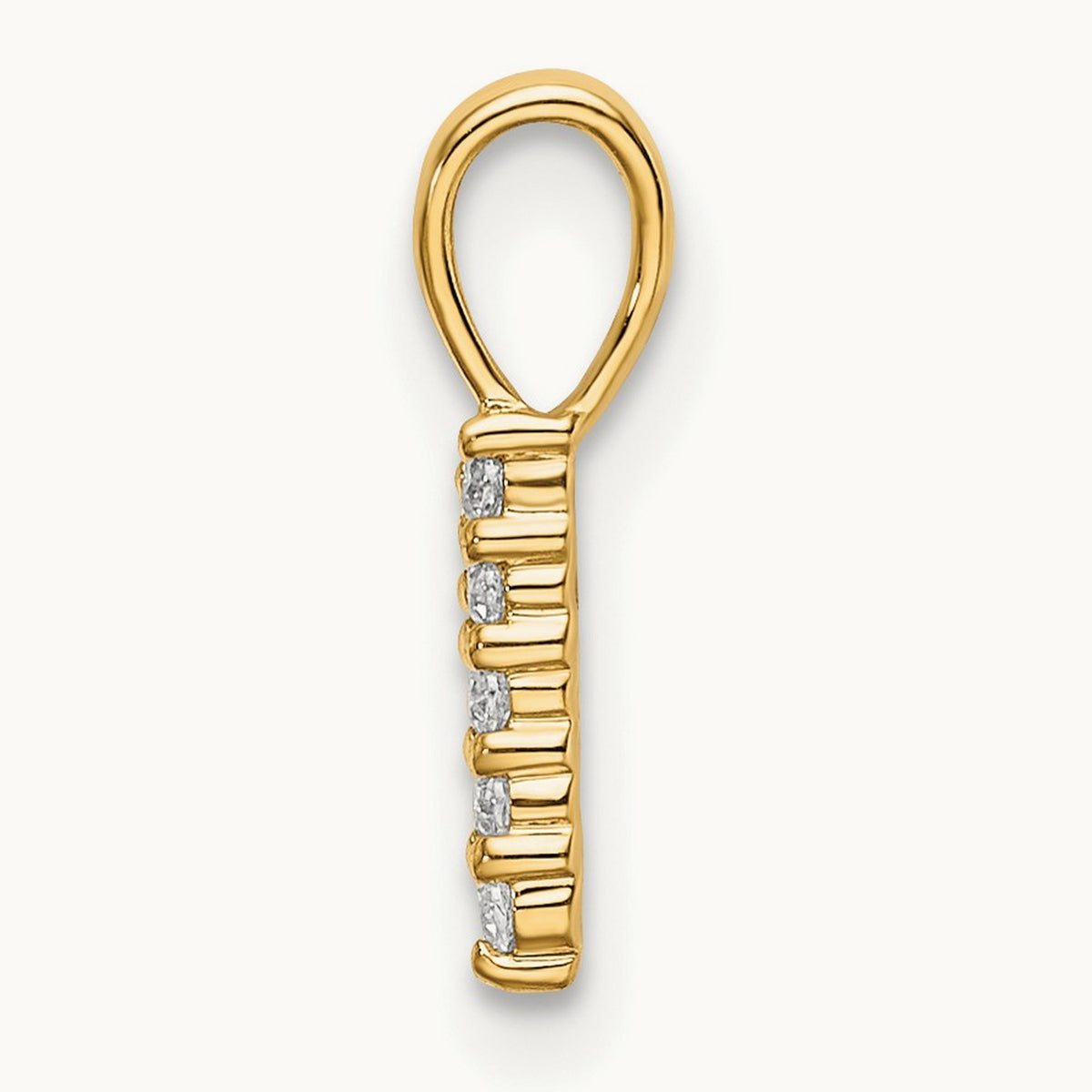 Diamond Number 1 Pendant — 14K Yellow Gold, 13mm