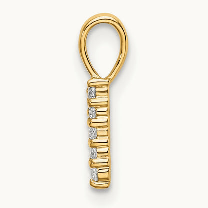 Diamond Number 1 Pendant — 14K Yellow Gold, 13mm