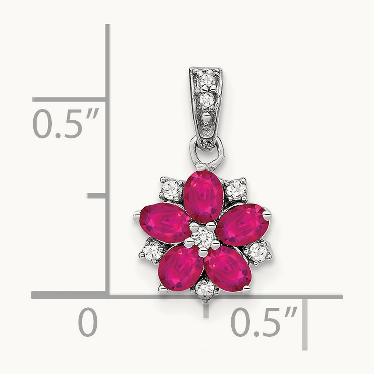 Ruby and Diamond Floral Pendant — photo set