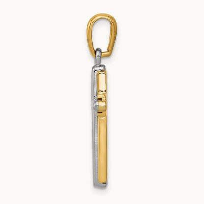 Cross Pendant, 14K Two-tone