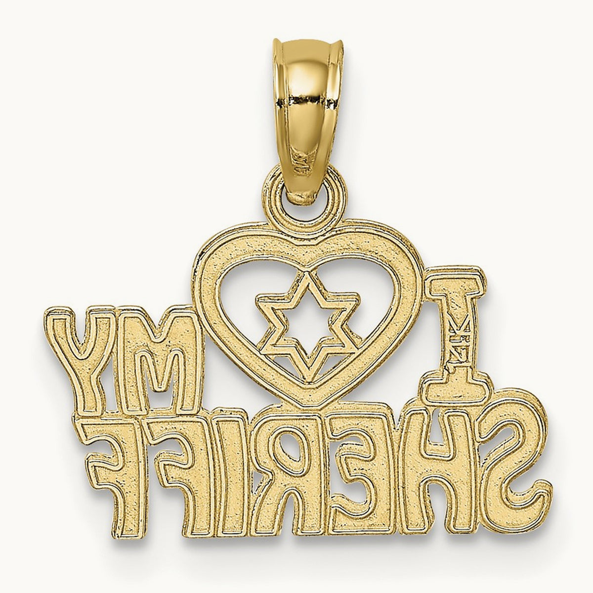 I HEART MY SHERIFF Charm, 14K