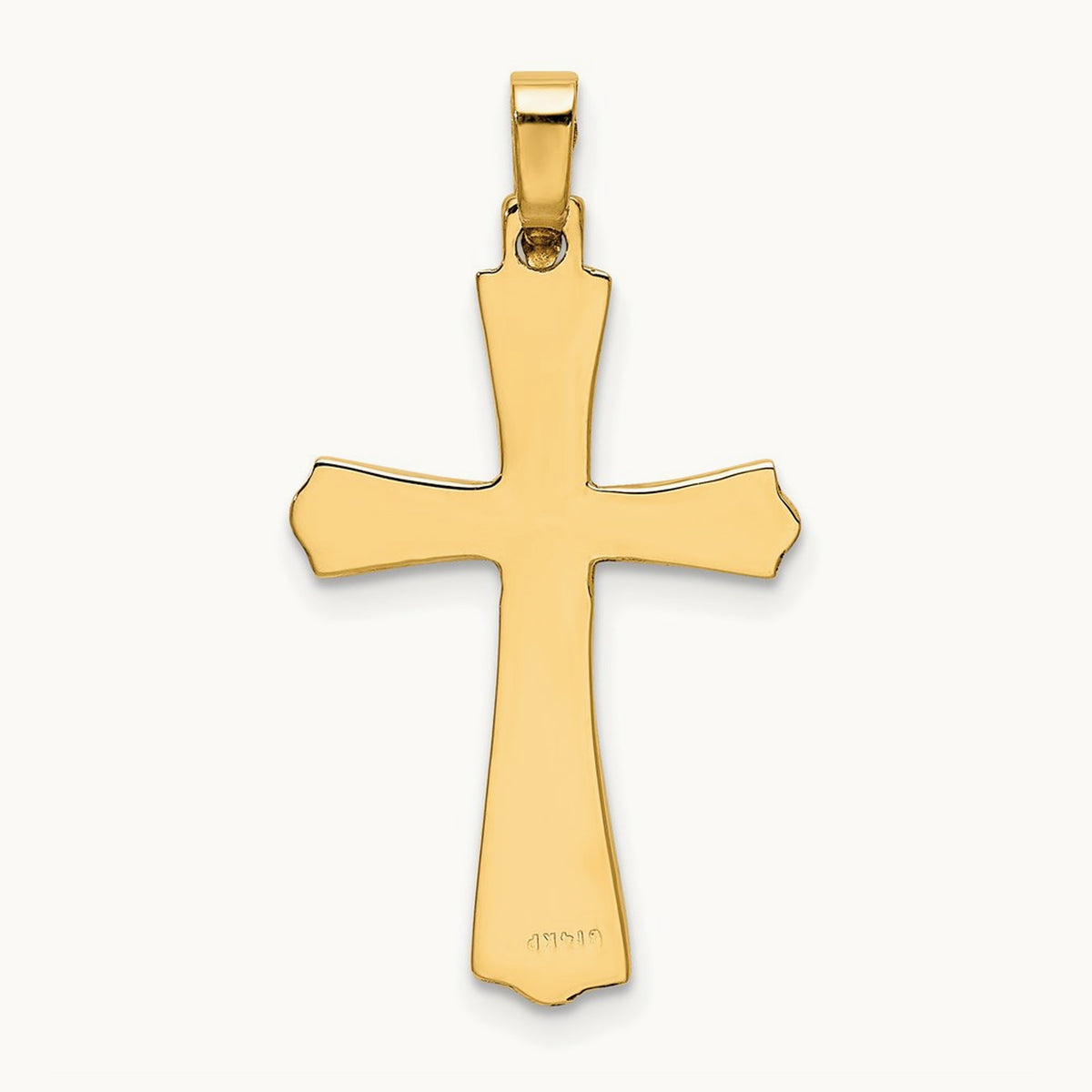 Polished Cross Charm, 14K