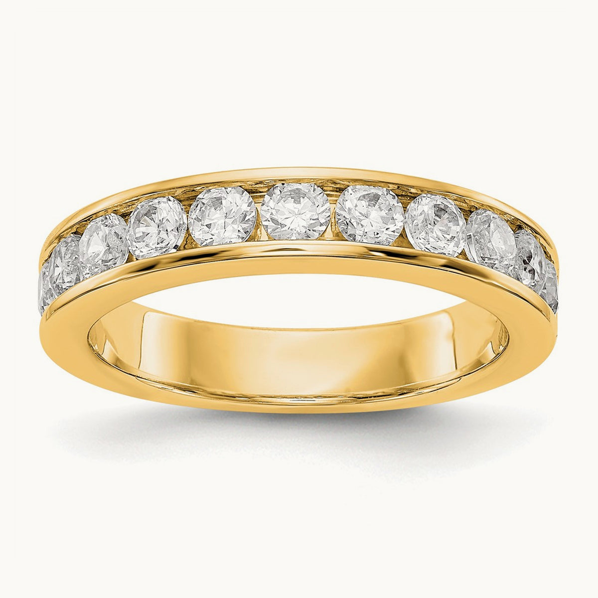 Setting: 11- Stone Closed Channel Band Mounting, 2.9mm — 14K Yellow Gold