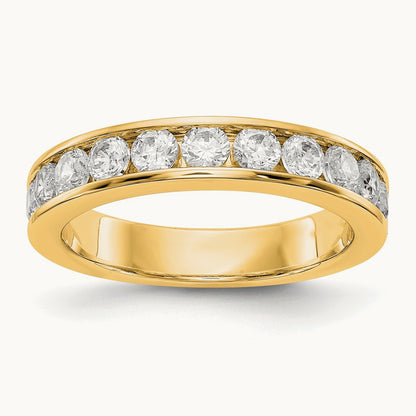 Setting: 11- Stone Closed Channel Band Mounting, 2.9mm — 14K Yellow Gold
