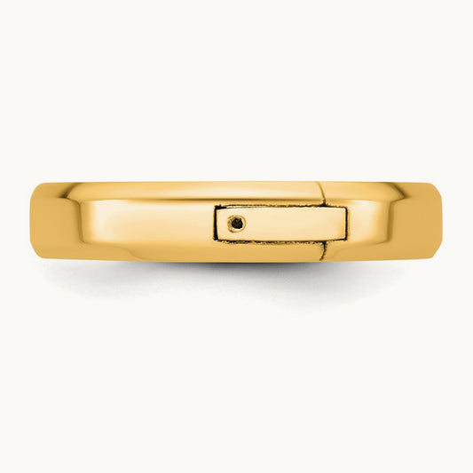 CLIQ Hinged Beveled Edge Wedding Band, 4mm, 14K Yellow Gold