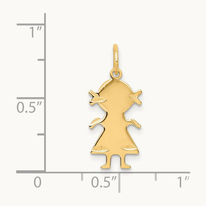 .018 Depth Engravable Girl Charm — 22mm