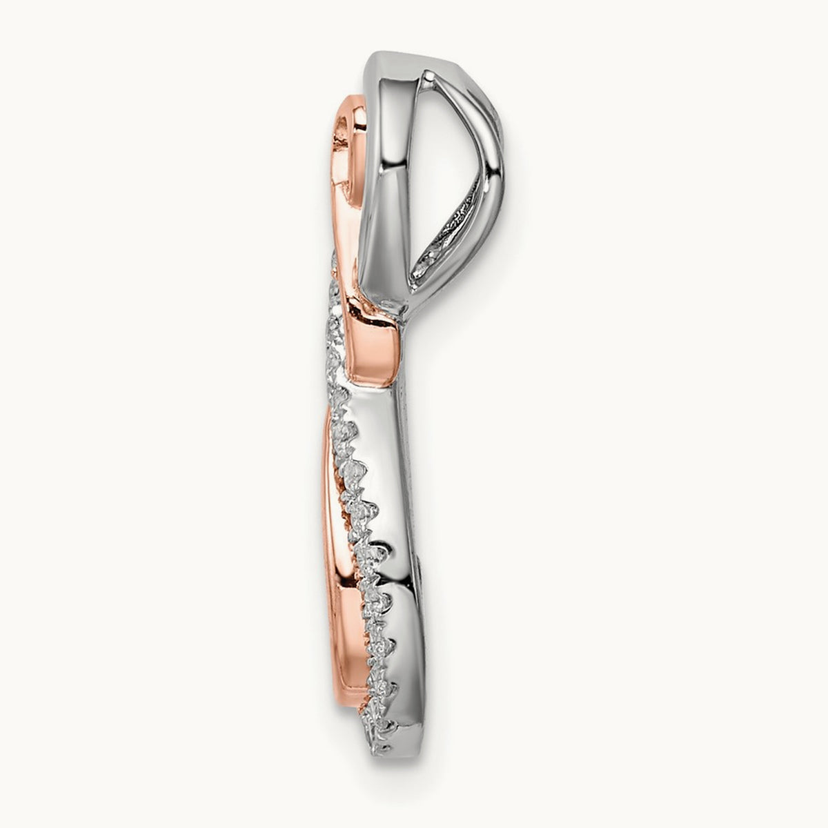 Infinity Diamond Chain Slide, 14K Two-tone White with Rose