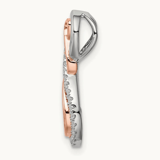 Infinity Diamond Chain Slide, 14K Two-tone White with Rose