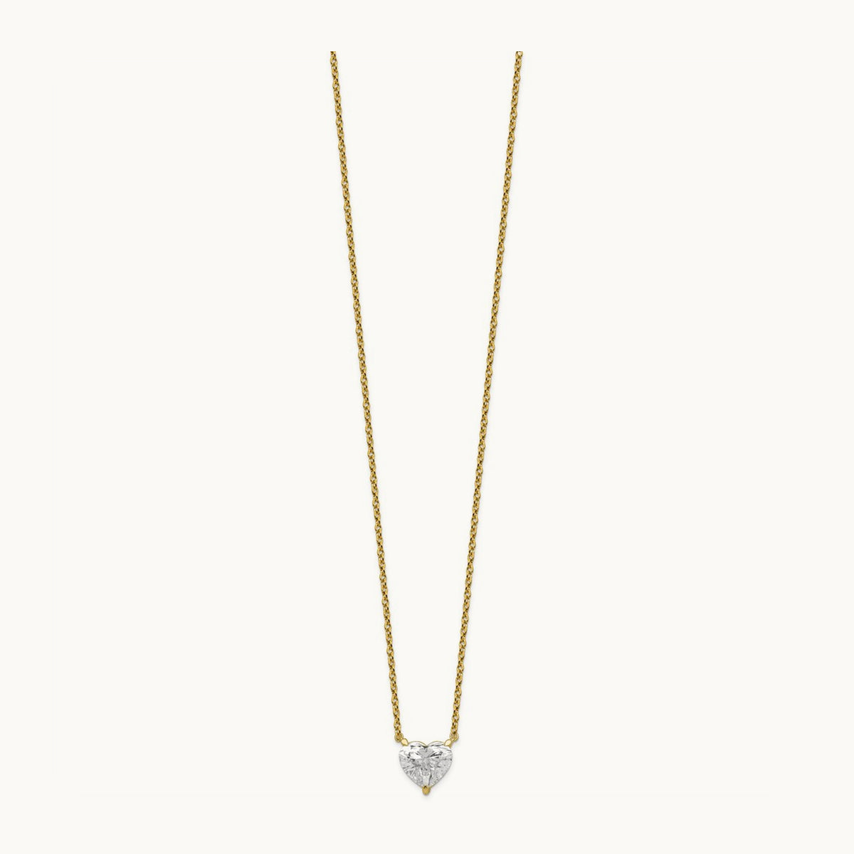 Heart Pendant with Chai, 2.00 ct tw Lab-Grown Diamond — 14K Yellow Gold