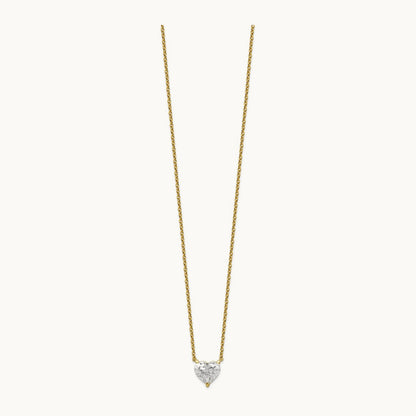 Heart Pendant with Chai, 2.00 ct tw Lab-Grown Diamond — 14K Yellow Gold