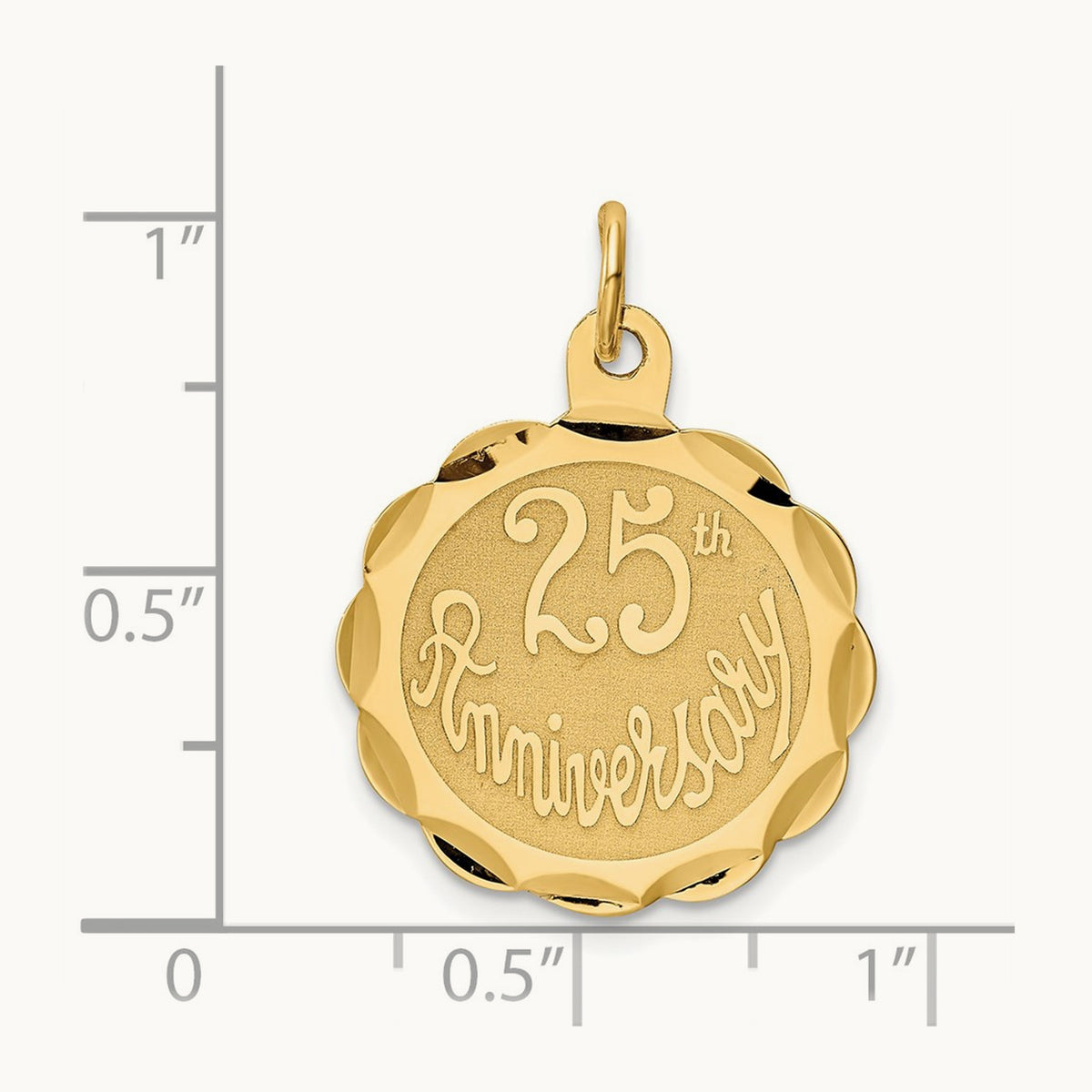 25th ANNIVERSARY Disc Charm, 14K
