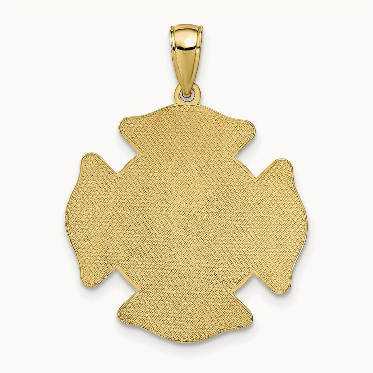 Large FD St. Florian Badge Pendant — 14K Yellow Gold