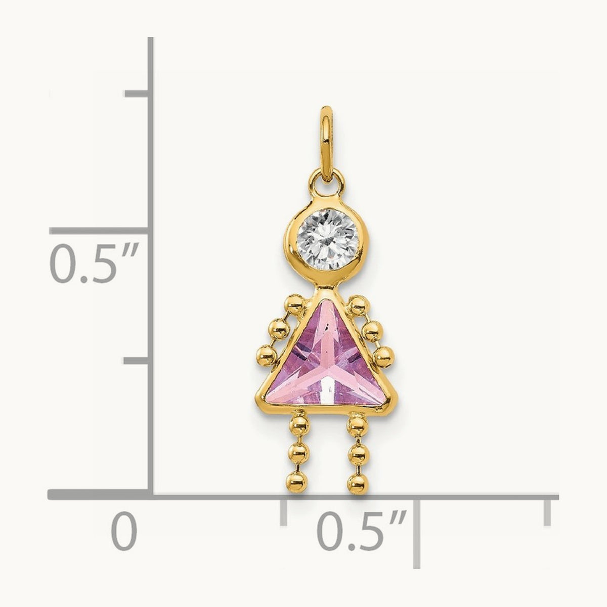 June Girl Birthstone Charm, 14K