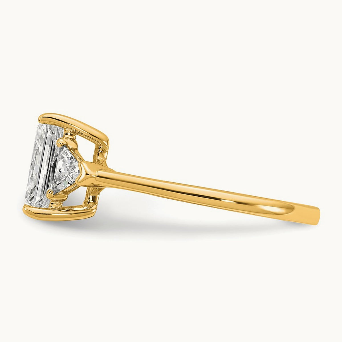 Radiant & Triangle Engagement Ring, 1.25-3.50 ct tw Lab-Grown Diamond — 2 ct, 14K Yellow Gold