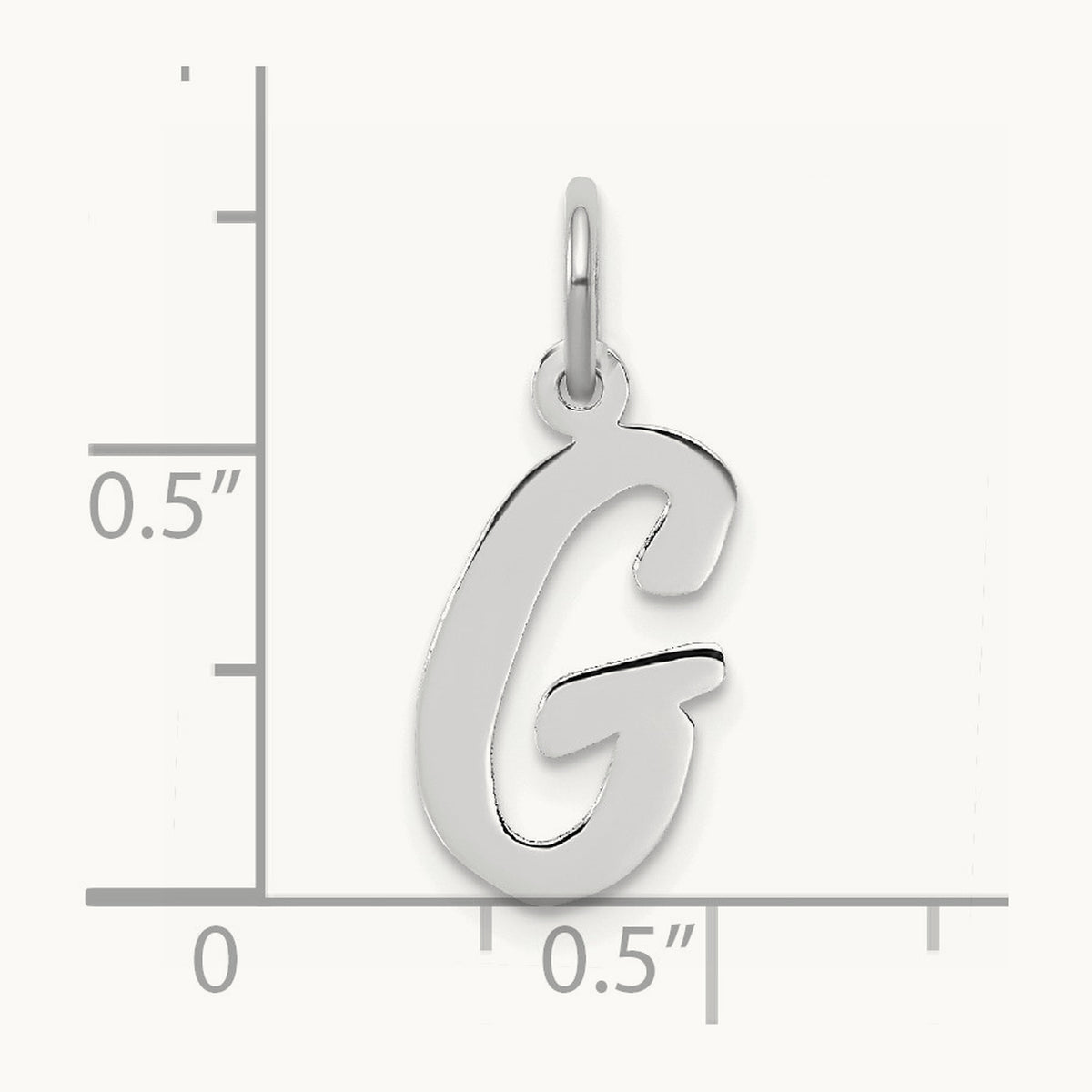 Medium Script Initial Charm — 14K White Gold, G