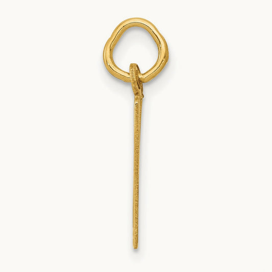 Small Elongated Number 17 Charm, 14K