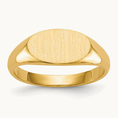 11.5x6. Closed Back Signet Ring, 5mm, 14K