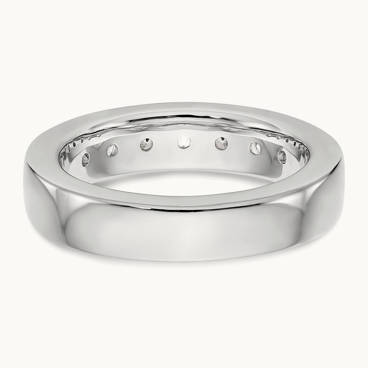 7-Stone Diamond Channel Band, 14K White Gold