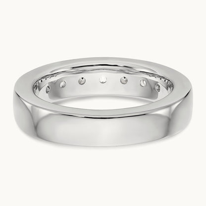 7-Stone Diamond Channel Band, 14K White Gold