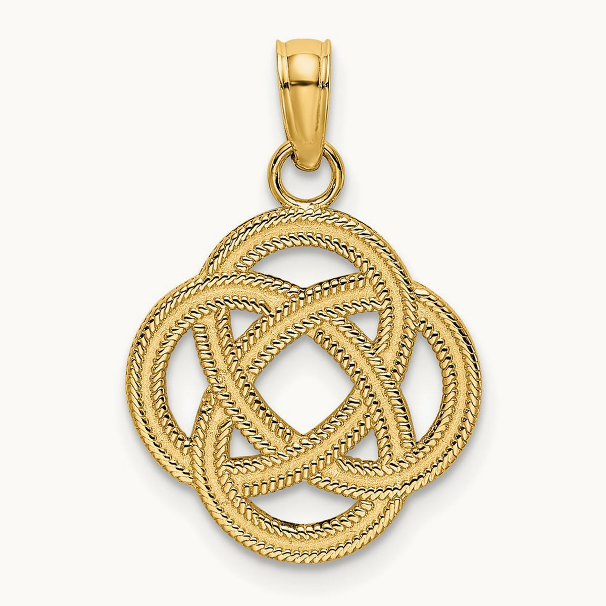 Small Celtic Eternity Knot Circle Charm, 14K