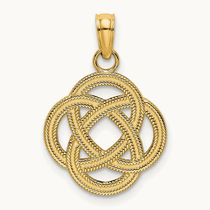 Small Celtic Eternity Knot Circle Charm, 14K