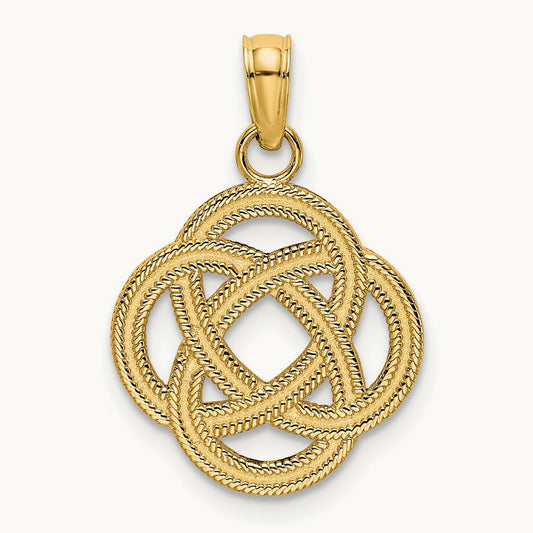 Small Celtic Eternity Knot Circle Charm, 14K