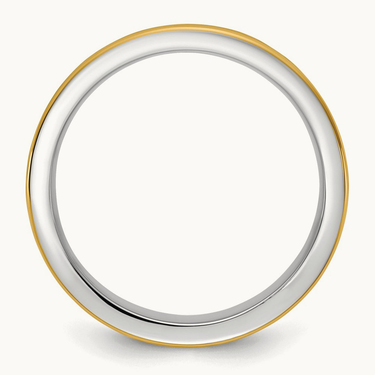 W/Y Step Up Beveled Wedding Band, 7mm, 14K Two-tone