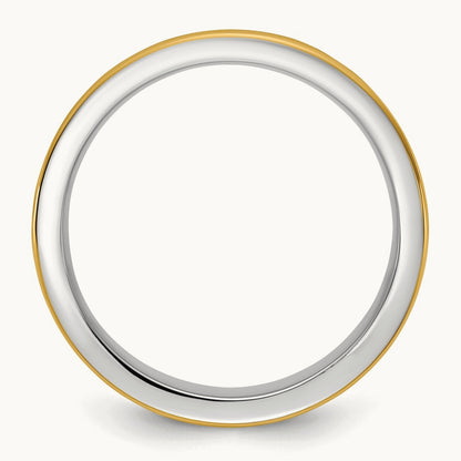 W/Y Step Up Beveled Wedding Band, 7mm, 14K Two-tone
