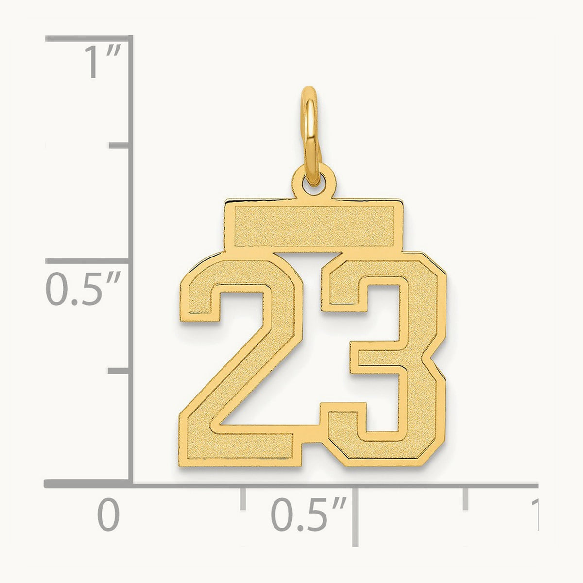Small Satin Number 23 Charm, 14K