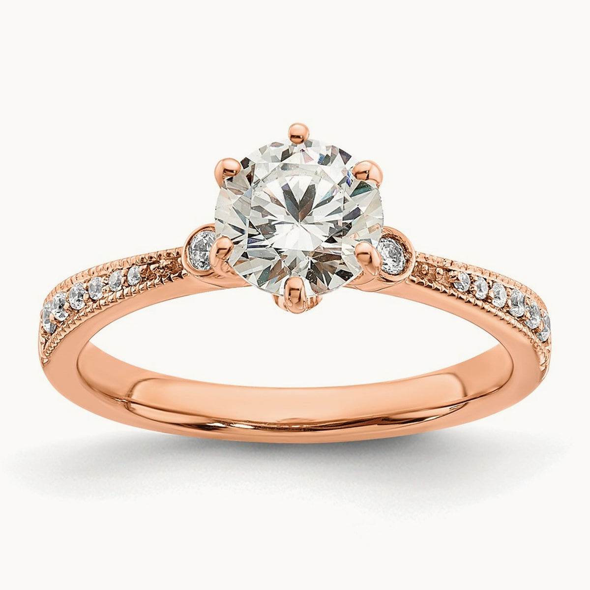 Round Semi-Mount Engagement Ring — 1 ct, 7
