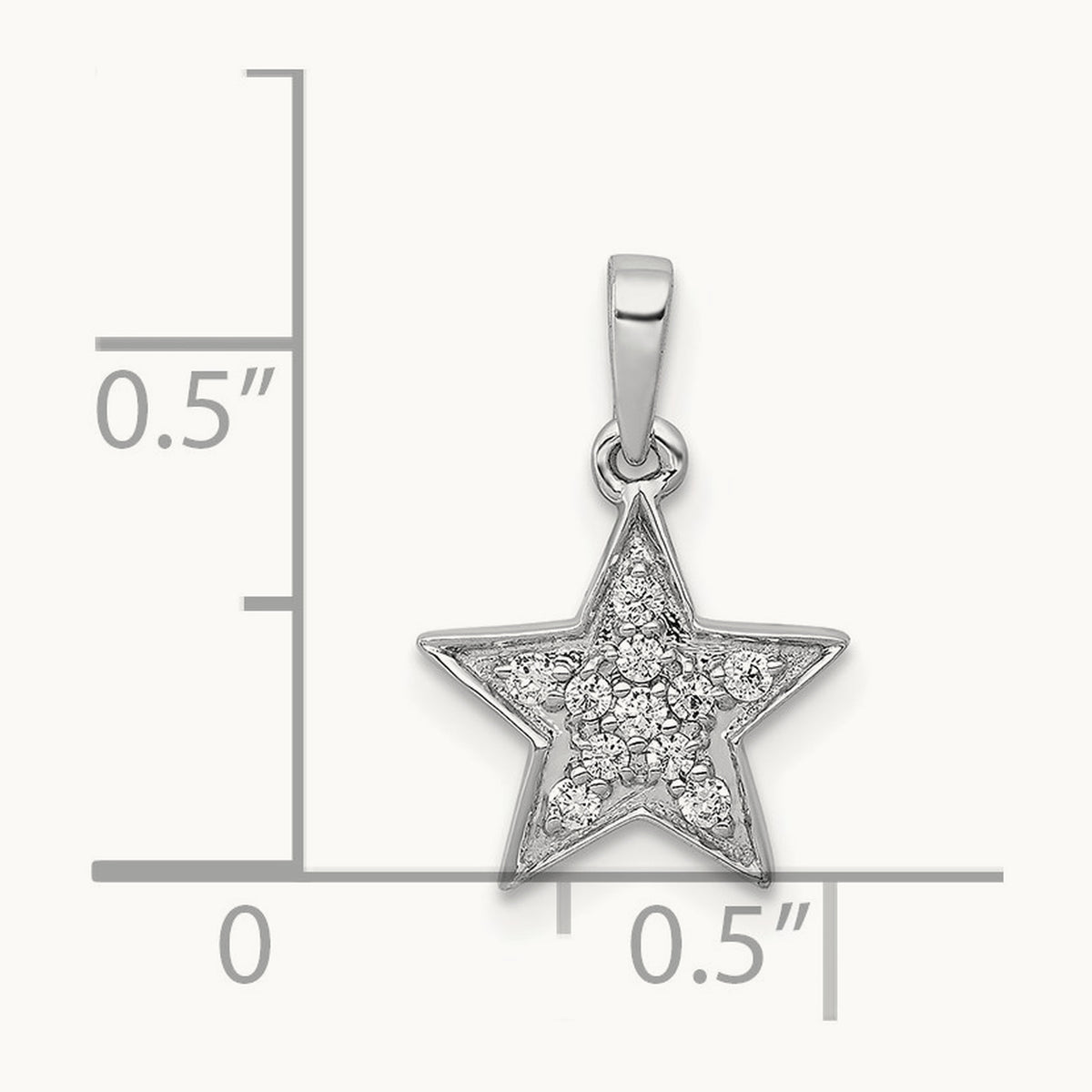 1/10ct. Diamond Star Pendant, 14K White Gold