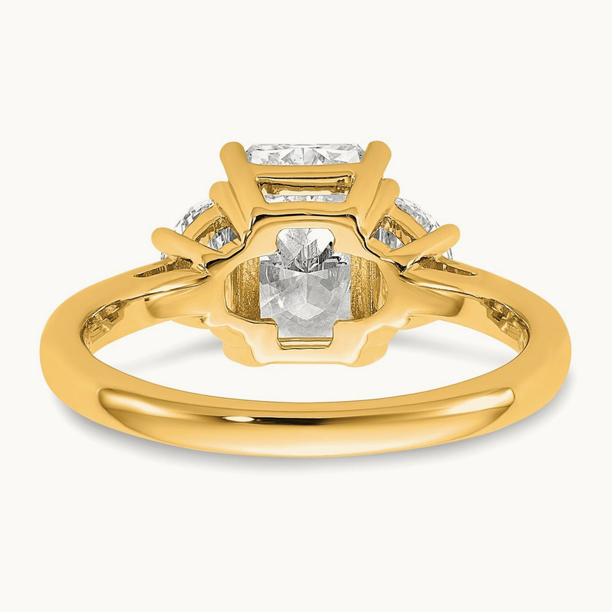 Radiant & 1/2 Moon Engagement Ring, 1.25-4.00 ct tw Lab-Grown Diamond — 2 1/2 ct, 14K Yellow Gold