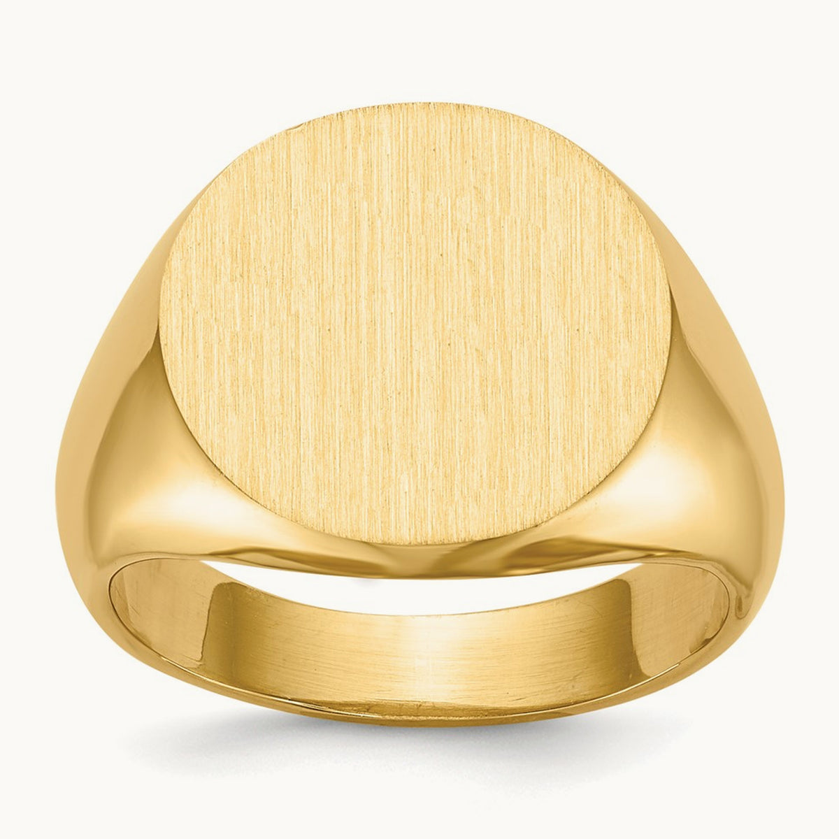 15.5x15. Open Back Signet Ring, 0mm, 14K