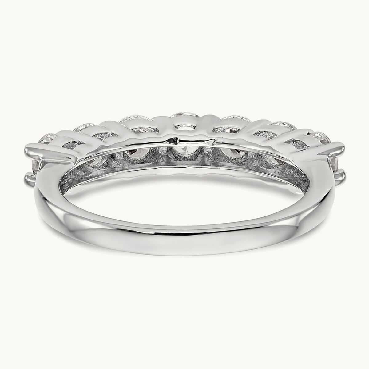 7-Stone Diamond Band, 14K White Gold