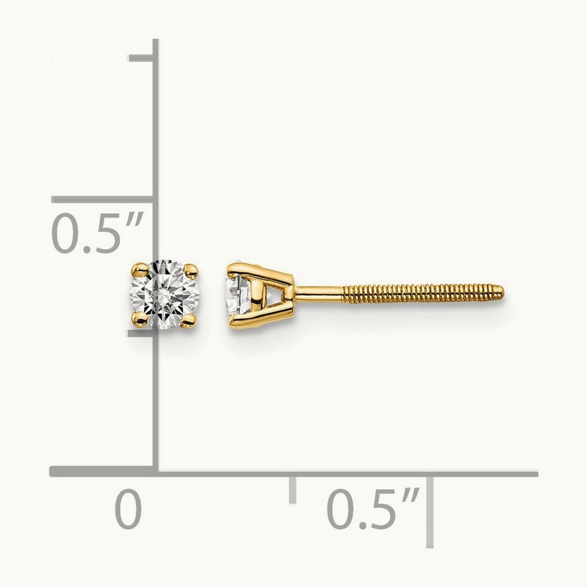 Round Diamond Stud Earrings — 14K Yellow Gold, 0.26 ct tw
