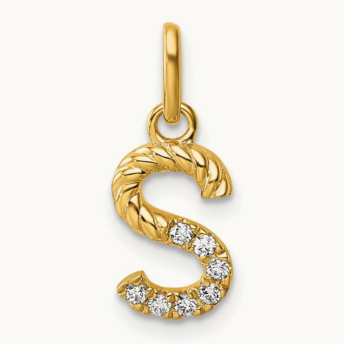 Twisted Diamond Charm — 14K Yellow Gold, S