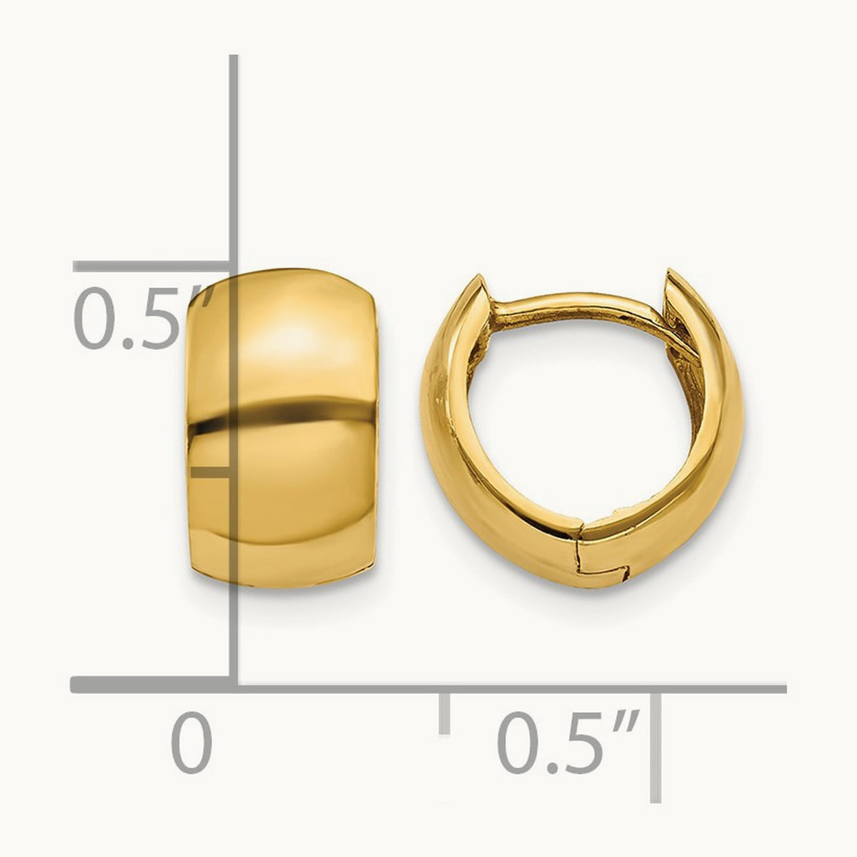 Round Hinged Hoop Earrings, 14K