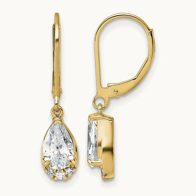 TO Leverback Earrings, 1.75 ct tw Lab-Grown Diamond — 14K Yellow Gold