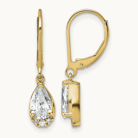 TO Leverback Earrings, 1.75 ct tw Lab-Grown Diamond — 14K Yellow Gold
