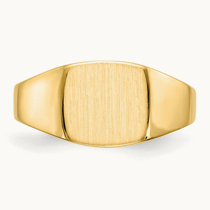 9.0x8. Closed Back Signet Ring, 5mm, 14K