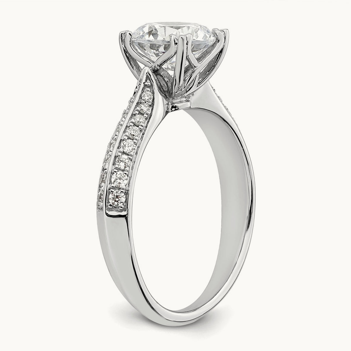 Round Semi-Mount Engagement Ring — 1 1/2 ct, 7