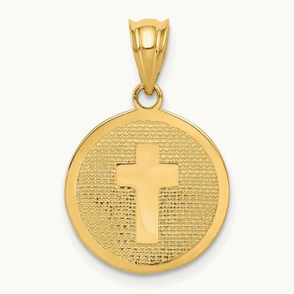 Reversible Cross & 1st Holy Communion Charm — 14K Yellow Gold