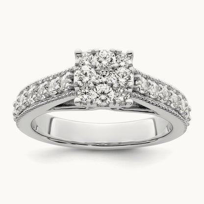 Cluster Engagement Ring, 1.00 ct tw Lab-Grown Diamond