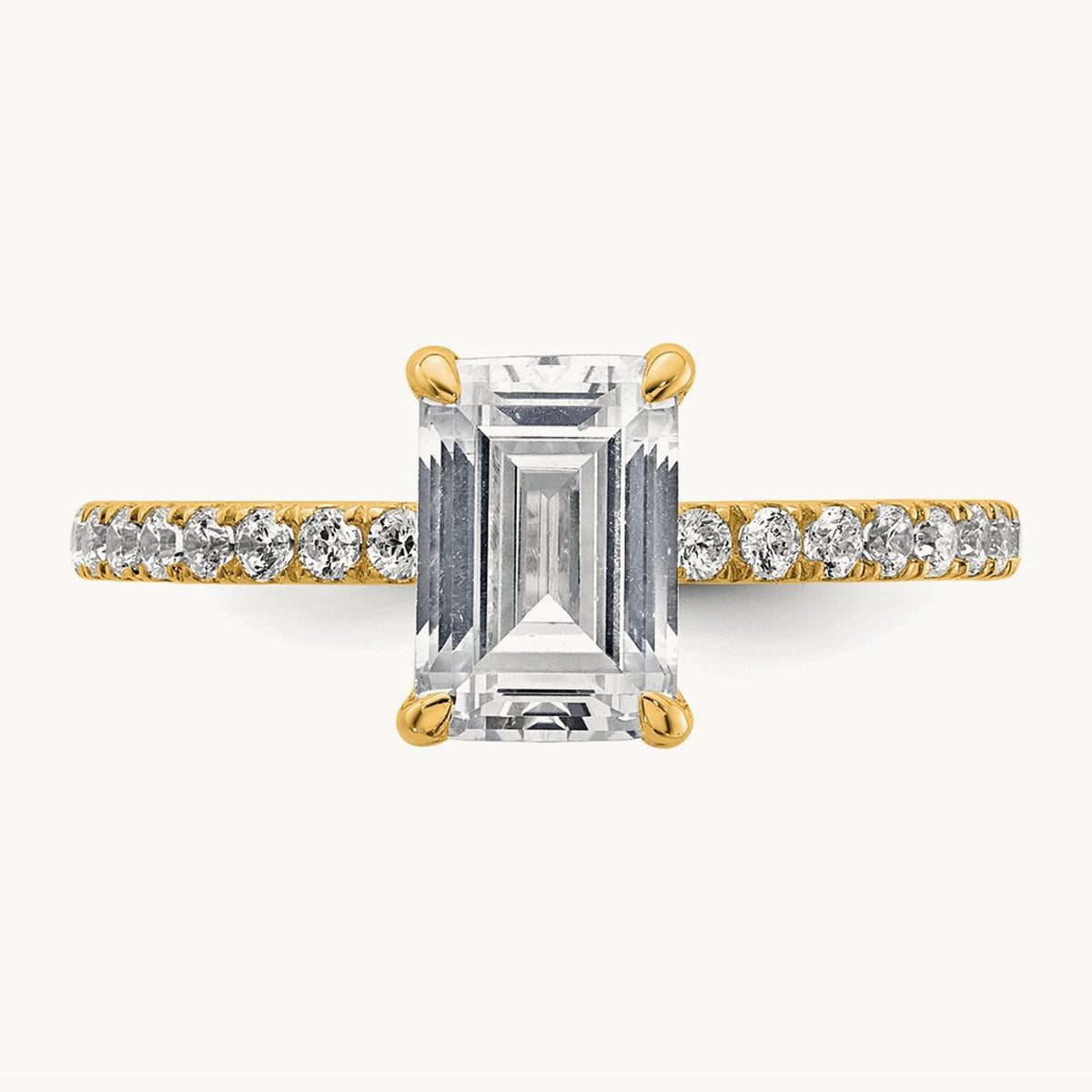 Emerald Solitaire Engagement Ring, 1.25-2.25 ct tw Lab-Grown Diamond — 14K Yellow Gold, 7 (2)