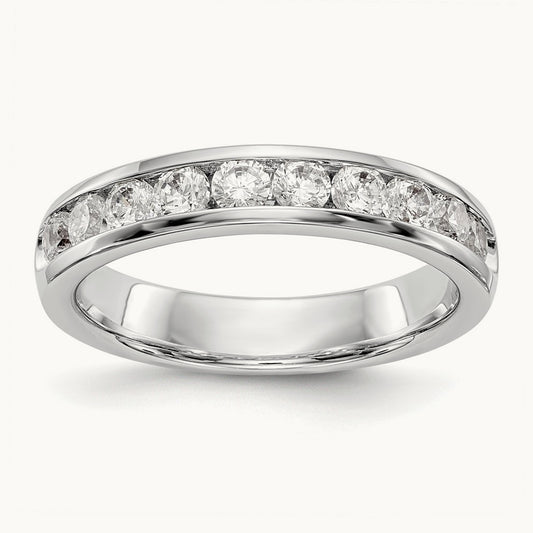 10- Stone Ladies Band Mounting, 2.7mm, 14K White Gold