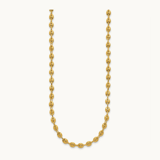 Polished Fancy Link Necklace, 14K